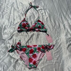 Juicy Couture Pink Floral Bikini Two Piece Set US Women’s Small